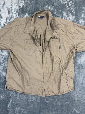 Big Dogs Mens Brown Button-Up Short Sleeve Shirt 5X 100% Cotton